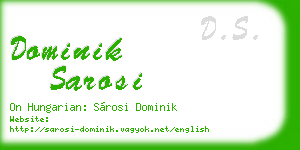 dominik sarosi business card